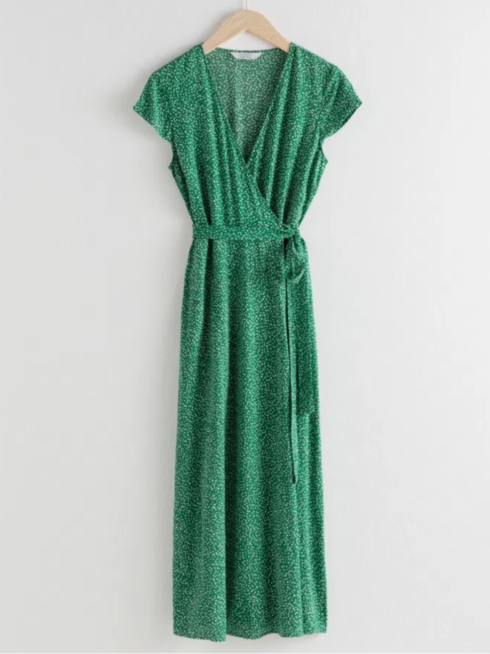 & Other Stories Polka Dot Midi Wrap Dress